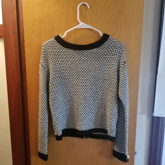 Rewind Tops - Black, White, & Gold Sweater